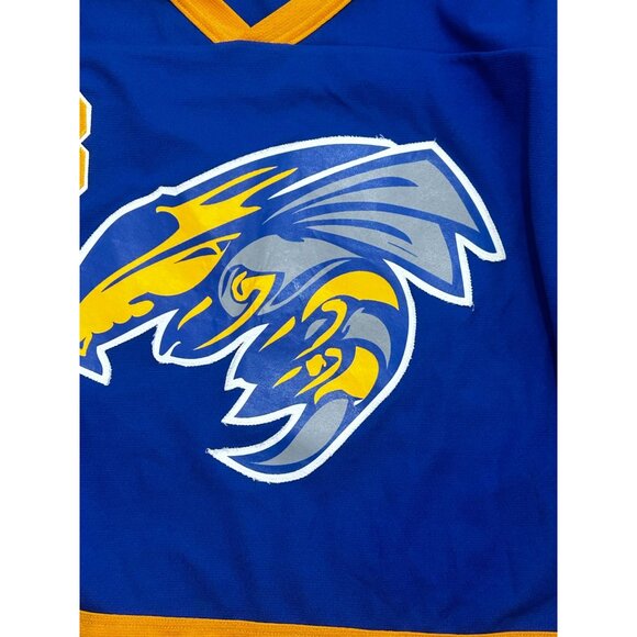 Athletic Knit Hockey Jersey Men's Size Large V-Neck Sportwear Blue - Picture 2 of 10